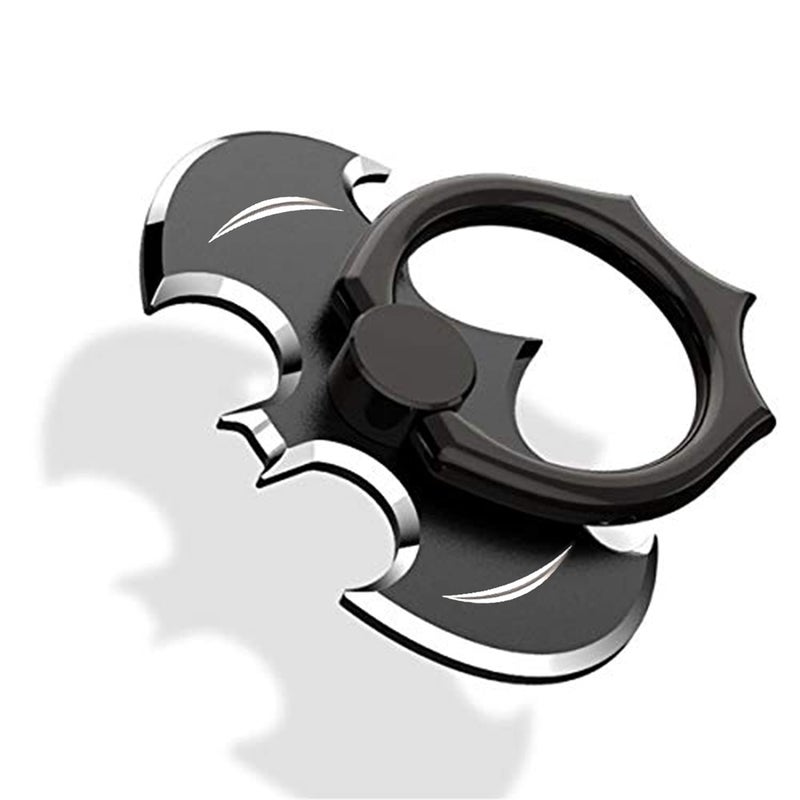 NILSTOREY Cell Phone Ring Holder, NILSTOREY Bat 360Â° Rotation Ring Stand Holder, Metal Finger Grip Kickstand for iPhone, Samsung, Smartphones and iPads (Black) - Image 1